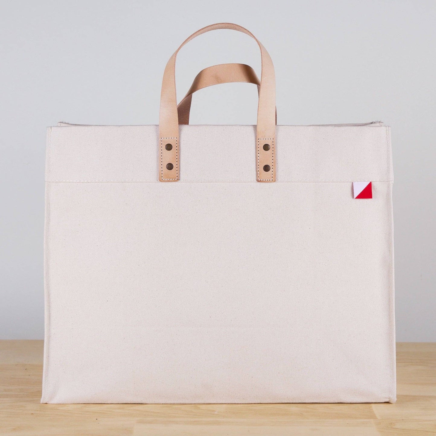 Box Tote Bag Canvas and Leather