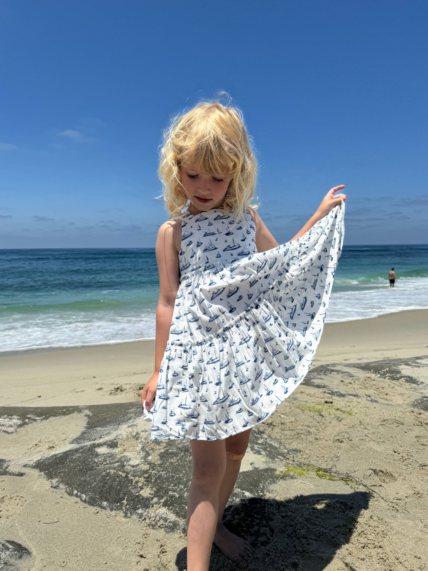 Sloane Dress in Nautical Boats