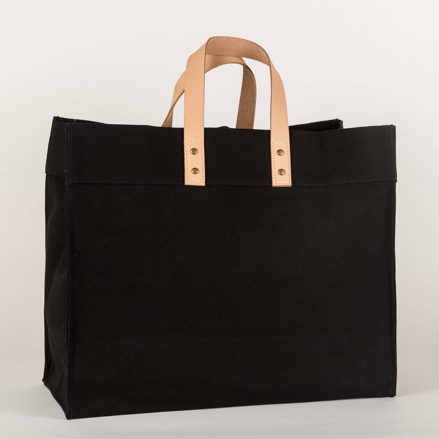 Box Tote Bag Canvas and Leather
