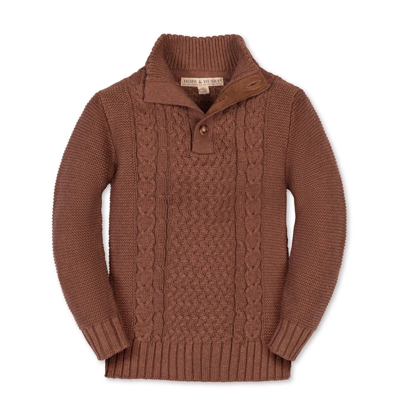 Organic Mock Neck Cable Sweater