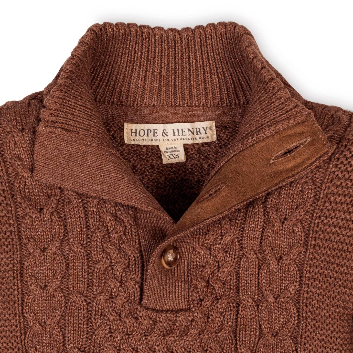 Organic Mock Neck Cable Sweater